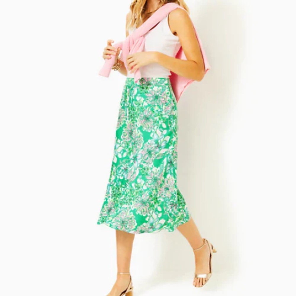 Lilly Pulitzer Rennox Midi Skirt Spearmint Blossom Views size 6 - Picture 5 of 16